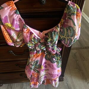 Vibrant Floral Blouse with Puff Sleeves